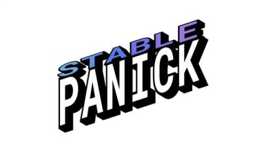 Isometric View 'da Ahır vs PANICK, 3B Metin Canlandırması Karşıt Kelime Hareketi Döngüsü ve Kalın Tipografi Efektleri