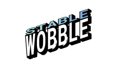 Stabil vs WOBLE, Isometric View 'da 3B Metin Animasyonu ve Kalın Tipografi Efektleriyle Karşıt Kelime Hareketi Döngüsü