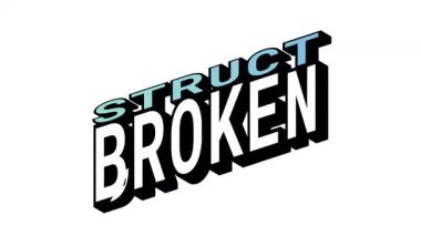 STRUCT vs BROKEN, Isometric View 'da 3B Metin Animasyonu ve Kalın Tipografi Efektleri ile Karşıt Kelime Hareketi Döngüsü