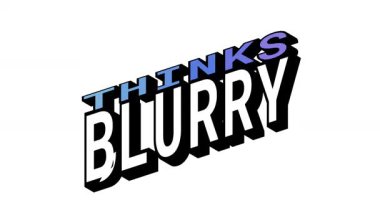 Isometric View 'da BLURRY vs MLURRY, 3B Metin Canlandırması Karşıt Kelime Hareketi Döngüsü ve Kalın Tipografi Efektleri