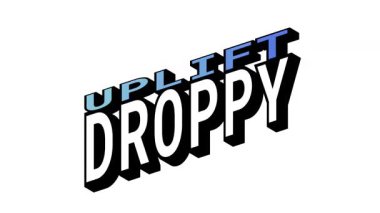 UPLIFT vs DROPPY, Isometric View 'da 3B Metin Animasyonu Kalın Tipografi Efektleriyle Karşıt Kelime Hareketi Döngüsü