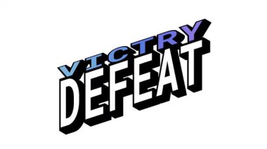 İsometric View 'da VICTRY vs mağlubiyet, 3B Metin Canlandırması Karşıt Kelime Hareketi Döngüsü ve Kalın Tipografi Efektleri