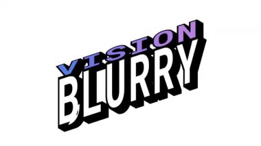 VISION vs BLURRY, Isometric View 'da 3B Metin Canlandırması Kalın Tipografi Efektleriyle Karşıt Kelime Hareketi Döngüsü