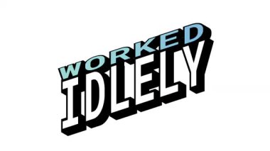 Bold Typography Efektleriyle Karşıt Kelime Hareketi Döngüsü ile Isometric View 'da İşe Yarayan Vs vs IDLELY, 3B Metin Canlandırması