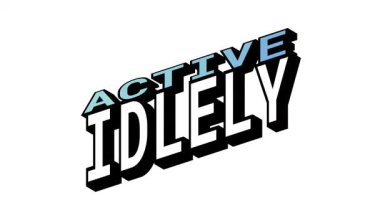 Active vs IDLELY, Isometric View 'da 3B Metin Canlandırması Karşıt Kelime Hareketi Döngüsü ve Kalın Tipografi Efektleri