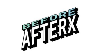 Isometric View 'da Öncekiler vs AFTERX, 3B Metin Canlandırması Karşıt Kelime Hareketi Döngüsü ve Kalın Tipografi Efektleri