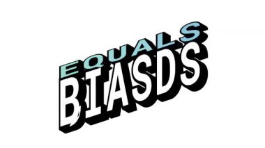 EQUALS vs BIASDS, Isometric View 'da 3B Metin Canlandırması Karşıt Kelime Hareketi Döngüsü ve Kalın Tipografi Efektleri