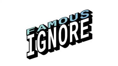 Ünlü vs IGNORE, Isometric View 'da 3B Metin Animasyonu ve Kalın Tipografi Efektleri ile Karşıt Kelime Hareketi Döngüsü