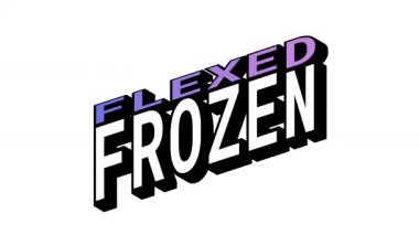 Isometric View 'da FLEXED vs FROZEN, 3B Metin Animasyonu Kalın Tipografi Efektleriyle Karşıt Kelime Hareketi Döngüsü