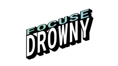 FOCUSE vs DROWNY, Isometric View 'da 3B Metin Animasyonu Kalın Tipografi Efektleriyle Karşıt Kelime Hareketi Döngüsü