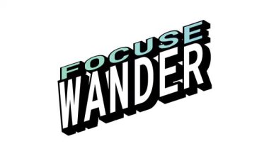 FOCUSE vs Wander, Isometric View 'da 3B Metin Canlandırması Karşıt Kelime Hareketi Döngüsü ve Kalın Tipografi Efektleri