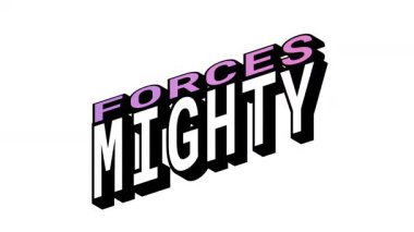 İsometric View 'da Güçlü ve Üç Boyutlu Metin Canlandırmasına Karşı Güçler Kelime Hareketi Döngüsü ve Kalın Tipografi Efektleri