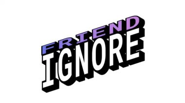 Isometric View 'da Arkadaş vs IGNORE, 3B Metin Canlandırması Karşıt Kelime Hareketi Döngüsü ve Kalın Tipografi Efektleri