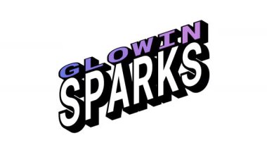 GLOWIN vs SPARKS, Isometric View 'da 3B Metin Canlandırması ve Kalın Tipografi Efektleriyle Karşıt Kelime Hareketi Döngüsü