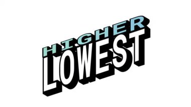 Isometric View 'da Yüksek ve Düşük Metin Animasyonuna Karşı Kelime Hareketi Döngüsü ve Kalın Tipografi Efektleri