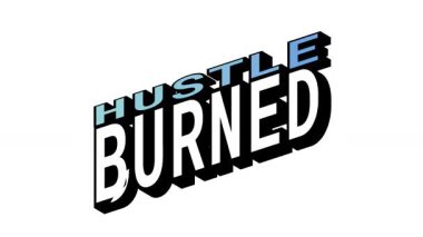 Isometric View 'da HUSTLE vURNED, 3B Metin Canlandırması Yürek Tipografi Efektleriyle Karşıt Kelime Hareketi Döngüsü