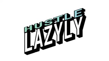 HUSTLE LAZYLY, Isometric View 'da 3B Metin Animasyonu' na Karşı Kelime Hareketi Döngüsü ile Cesur Tipografi Efektleri