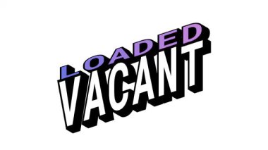 Isometric View 'da Boş Kelime Hareketi Döngüsü ve Kalın Tipografi Efektleriyle Yüklenmiş vs VACANT, 3B Metin Canlandırması