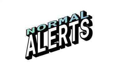 NORMAL ALERTS 'e karşı, Isometric View' da Kalın Tipografi Efektleriyle Karşıt Kelime Hareket Döngüsü ile 3B Metin Canlandırması