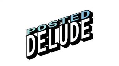 POSTED vs DELUDE, Isometric View 'da 3B Metin Canlandırması Karşıt Kelime Hareketi Döngüsü ve Kalın Tipografi Efektleri