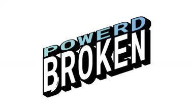 POWERD - BROKEN, Isometric View 'da 3B Metin Canlandırması Karşıt Kelime Hareketi Döngüsü ve Kalın Tipografi Efektleri