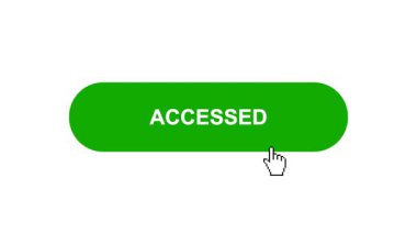 Beyaz Arkaplanda Yeşil ACCESED Tuş Canlandırması Tıkla ve Yükleme Çubuğuna Dönüştür Sonra Tik İşareti Tamamlama Çemberi