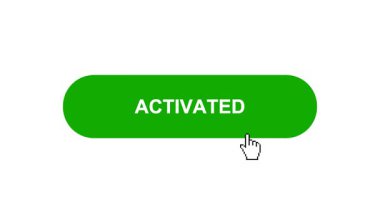 Beyaz Arkaplanda Yeşil Etkin Düğme Canlandırması Tıkla ve Yükleme Çubuğuna Dönüştür Sonra Tik İşaretli Tamamlama Çemberi