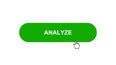 Beyaz Arkaplanda Yeşil ANALYZE Tuş Canlandırması Tıkla ve Yükleme Çubuğuna Dönüştür Sonra Tik İşareti Tamamlama Çemberi