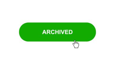 Beyaz Arkaplanda Yeşil ARCHIVED Tuş Canlandırması Tıkla ve Yükleme Çubuğuna Dönüştür Sonra Tik İşaretli Tamamlama Çemberi