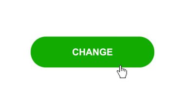 Beyaz Arkaplanda Yeşil Değişiklik Animasyonu Tıkla ve Yükleme Çubuğuna Dönüştür Sonra Tik İşareti Tamamlama Çemberi