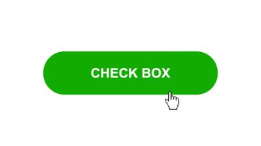 Beyaz Arkaplanda Yeşil Çekiliş Kutusu Canlandırması Tıkla ve Yükleme Çubuğuna Dönüştür Sonra İşaretle Tamamlama Çemberi