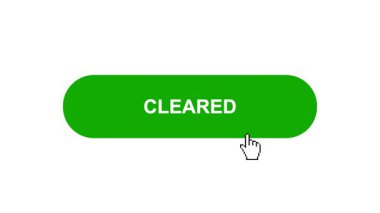 Beyaz Arkaplanda Yeşil Temizlenmiş Düğme Canlandırması Tıkla ve Yükleme Çubuğuna Dönüştür Sonra İşaret Tamamlama Çemberi