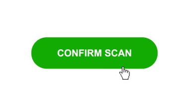 Beyaz Arkaplanda Yeşil ConFIRM Tarayıcı Animasyonu Tıkla ve Yükleme Çubuğuna Dönüştür Sonra Tik İşareti Tamamlama Çemberi