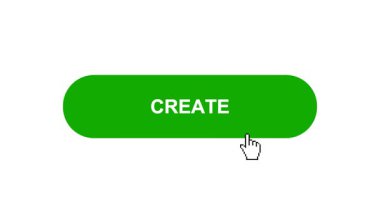 Beyaz Arkaplanda Yeşil Yaratma Tuşu Canlandırması Tıkla ve Yükleme Çubuğuna Döndür Sonra İşaretle İşaretleme Tamamlama Çemberi