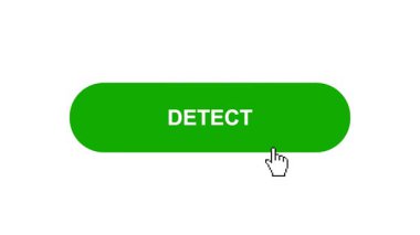 Beyaz Arkaplanda Yeşil DETECT Düğme Canlandırması Tıkla ve Yükleme Çubuğuna Dönüştür