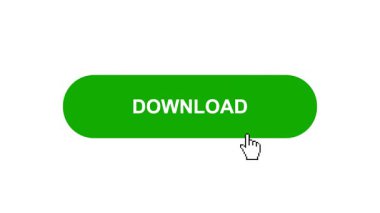 Beyaz Arkaplanda Yeşil DOWNLOAD Tuş Canlandırması Tıkla ve Yükleme Çubuğuna Dönüştür Sonra Tik İşareti Tamamlama Çemberi