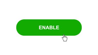 Beyaz Arkaplanda Yeşil Tuş Canlandırması Tıkla ve Yükleme Çubuğuna Döndür Sonra Tik İşareti Tamamlama Çemberi