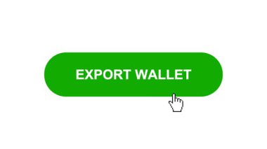 Beyaz Arkaplanda Yeşil ExPORT Wallet Tuş Canlandırması Tıkla ve Yükleme Çubuğuna Dönüştür Sonra Tik İşareti Tamamlama Çemberi