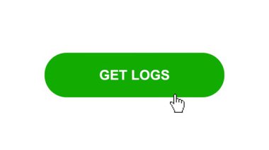 Beyaz Arkaplanda Yeşil Get Günlük Kaydı Animasyonu Tıkla ve Yükleme Çubuğuna Dönüştür Sonra Tik İşareti Tamamlama Çemberi