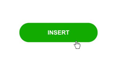 Beyaz Arkaplanda Yeşil INSERT Düğme Canlandırması Tıkla ve Yükleme Çubuğuna Dönüştür Sonra Tik İşaretli Tamamlama Çemberi