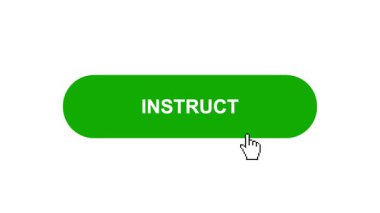 Beyaz Arkaplanda Yeşil INSTRUCT Tuş Canlandırması Tıkla ve Yükleme Çubuğuna Dönüştür Sonra Tik İşareti Tamamlama Çemberi