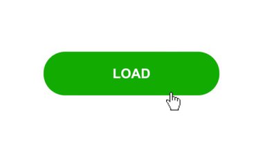 Beyaz Arkaplanda Yeşil Yük Animasyonu Tıkla ve Yükleme Çubuğuna Dönüştür Sonra İşaretle İşaretleme Tamamlama Çemberi