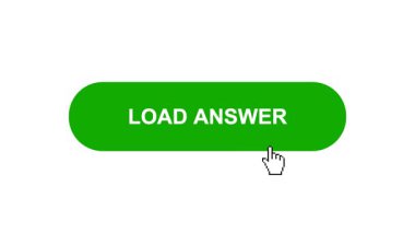 Beyaz Arkaplanda Yeşil Yük Animasyonu Tıkla ve Yükleme Çubuğuna Dönüştür Sonra İşaret Tamamlama Çemberi