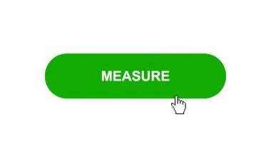 Beyaz Arkaplan Animasyonunda Yeşil Ölçüm Tuşu Tıklama ve Yükleme Çubuğuna Döner Sonra Tik İşareti Tamamlama Çemberi