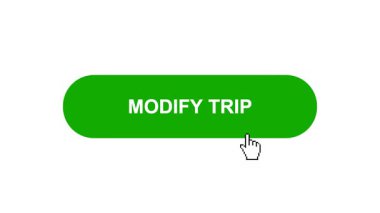 Beyaz Arkaplanda Yeşil MODIFY Seyahat Tuşu Animasyonu Tıkla ve Yükleme Çubuğuna Dönüştür Sonra Tik İşareti Tamamlama Çemberi