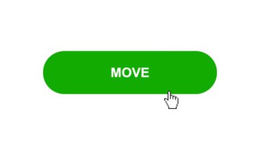 Beyaz Arkaplanda Yeşil Hareket Tuşu Canlandırması Tıkla ve Yükleme Çubuğuna Döndür Sonra İşaret Tamamlama Çemberi