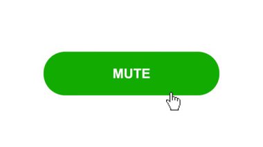 Beyaz Arkaplanda Yeşil MUTE Düğme Canlandırması Tıkla ve Yükleme Çubuğuna Dönüştür Sonra Tik İşareti Tamamlama Çemberi