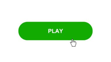 Beyaz Arkaplanda Yeşil ÇALIK Tuşu Canlandırması Tıkla ve Yükleme Çubuğuna Döndür Sonra Tik İşareti Tamamlama Çemberi