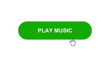Beyaz Arkaplanda Yeşil Oyun MÜZİK Tuş Canlandırması Tıkla ve Yükleme Çubuğuna Dönüştür