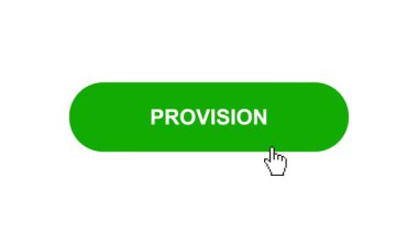 Beyaz Arkaplanda Yeşil PROVISION Düğme Canlandırması Tıkla ve Yükleme Çubuğuna Dönüştür Sonra İşaretle Tamamlama Çemberi